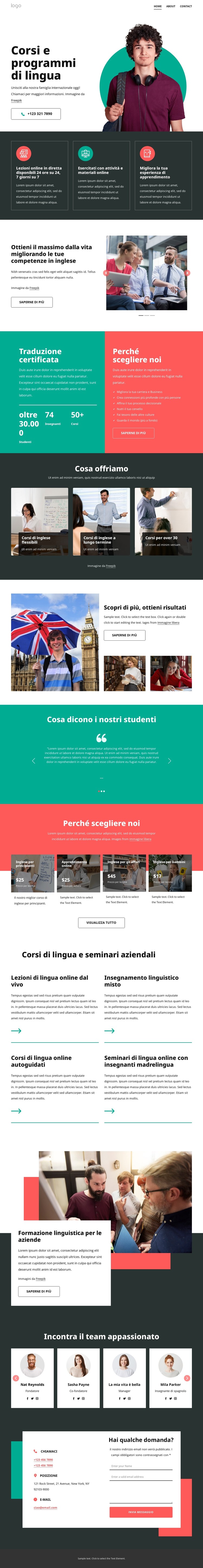 Corsi di lingua Modello CSS