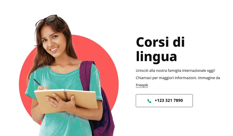 Programmi linguistici Modello di sito Web