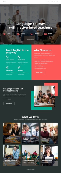 Most Creative Joomla Template For Native-Level Teachers