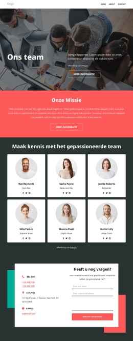 Onze Leraren Eenvoudige HTML CSS-Sjabloon