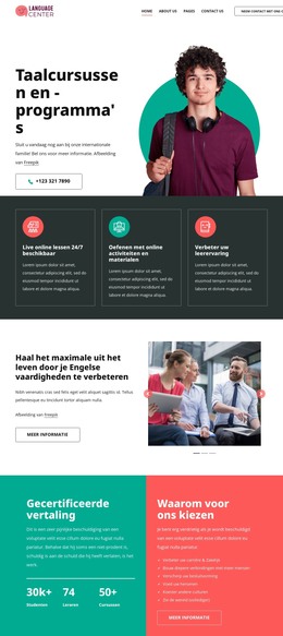 Taalcursussen HTML-sjablonen