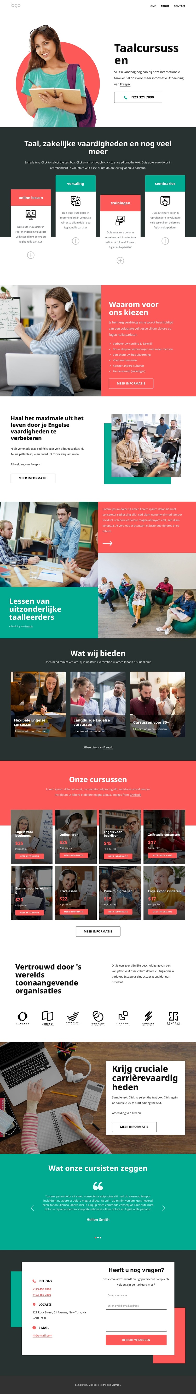 Onze taalcursussen WordPress-thema