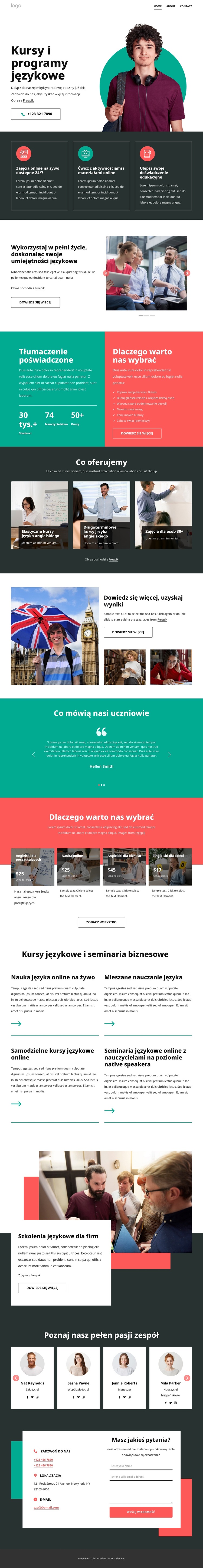 Kursy językowe Motyw WordPress