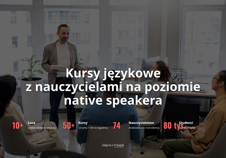 Oferujemy wiele kursów językowych Motyw WordPress