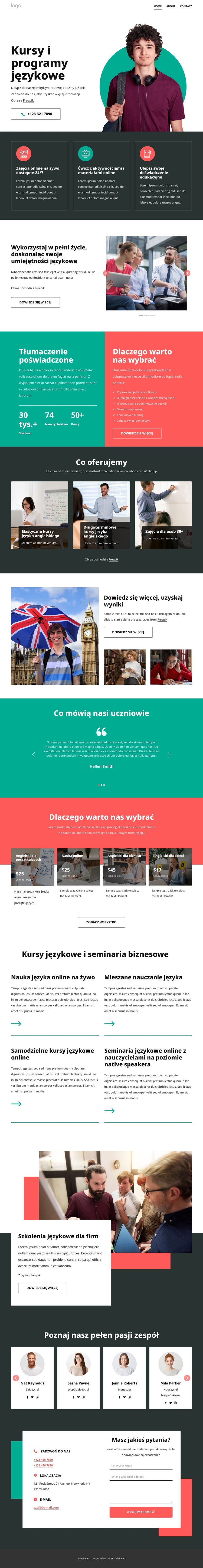 Kursy językowe Szablon CSS