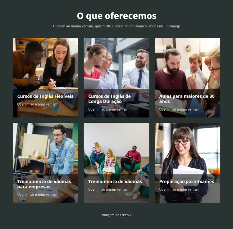 Oferecemos cursos de idiomas Template CSS