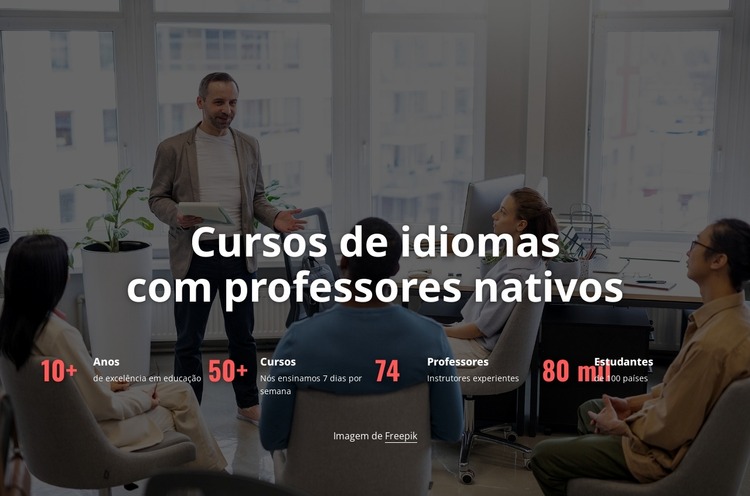 Oferecemos muitos cursos de idiomas Template Joomla