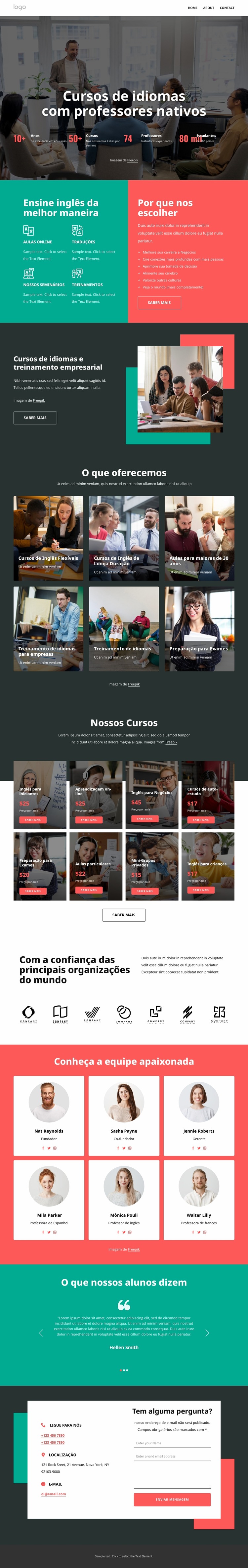 Professores nativos Template Joomla