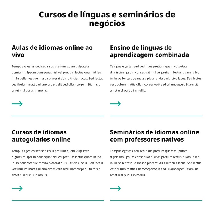 Seminários de negócios Modelo de site