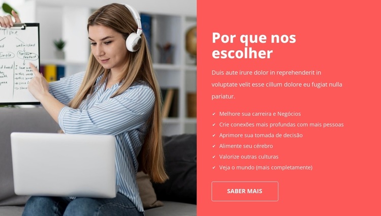 Escola de idiomas Modelo de site