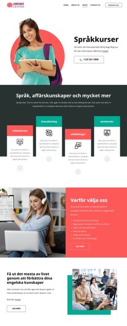 Våra Språkkurser - Anpassad Webbdesign