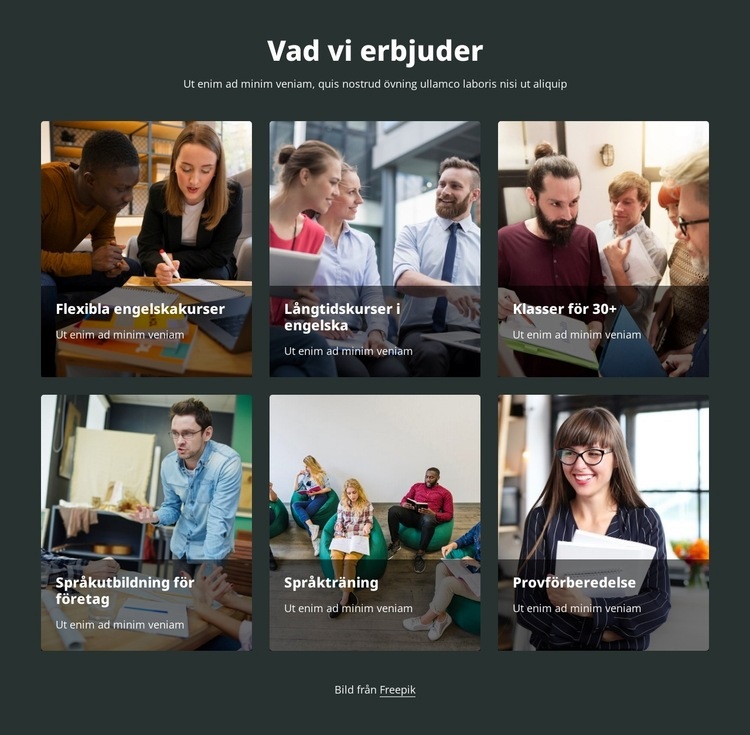 Vi erbjuder språkkurser HTML-mall