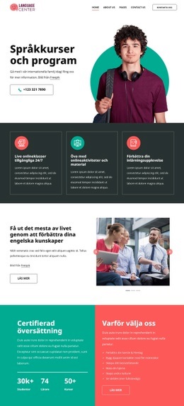 Språkkurser Webbplats Mall