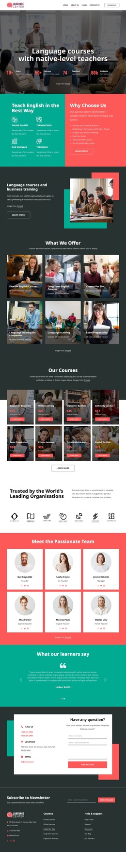 Language learning courses - Template by Nicepage