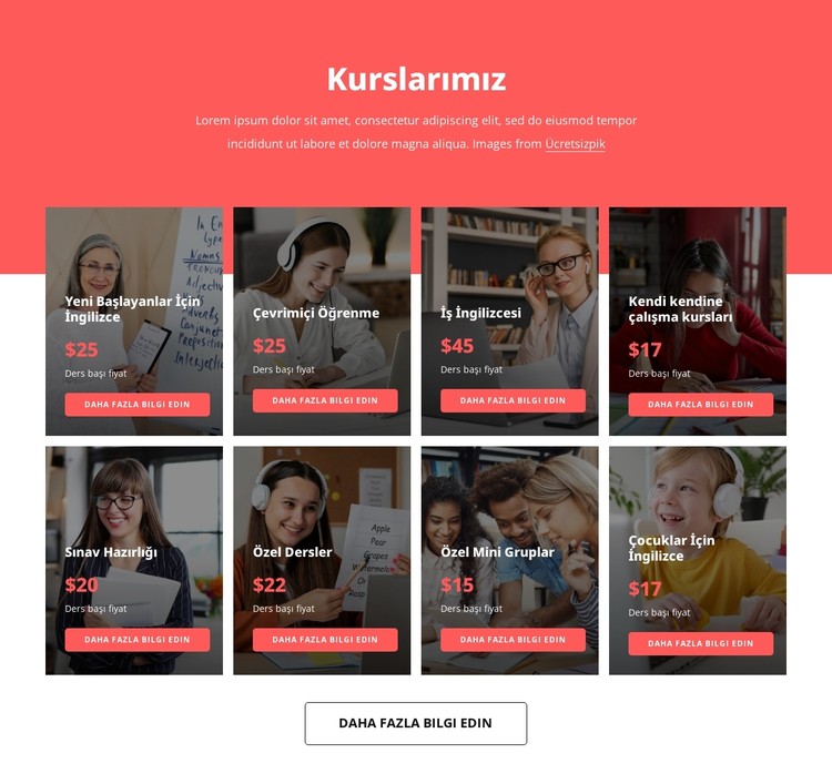 Dil öğrenme kursları CSS Şablonu