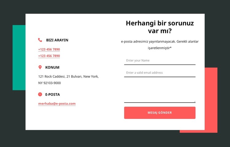 İki şekilli bize ulaşın bloğu CSS Şablonu