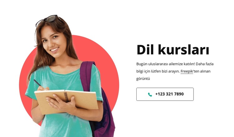 Dil programları HTML Şablonu