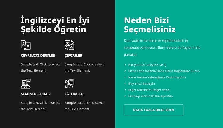 Yüksek kaliteli kurslar HTML Şablonu