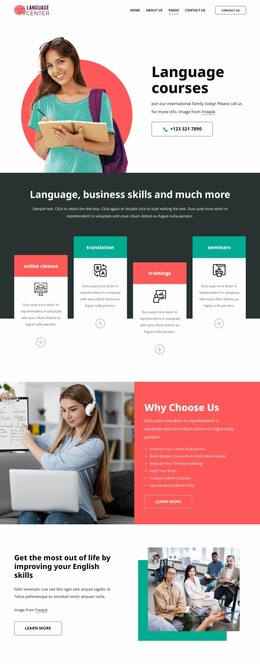 Our Language Courses - Creative Multipurpose Website Mockup