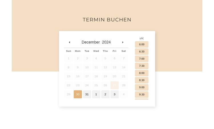 Kalender mit Form CSS-Vorlage