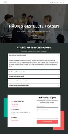 FAQ-Seite - Vorlage HTML5, Responsive, Kostenlos