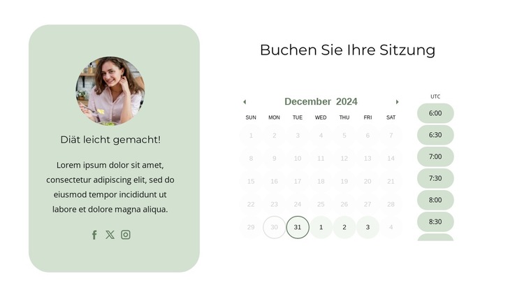 Buchen Sie einen Anruf Website-Vorlage