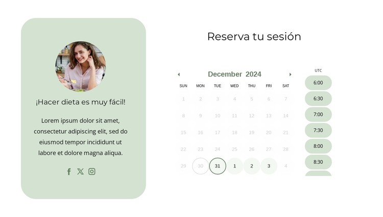 Reservar una llamada Plantilla CSS