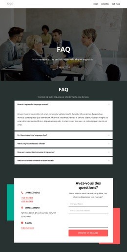 Page De FAQ - Modèle HTML D'Une Page