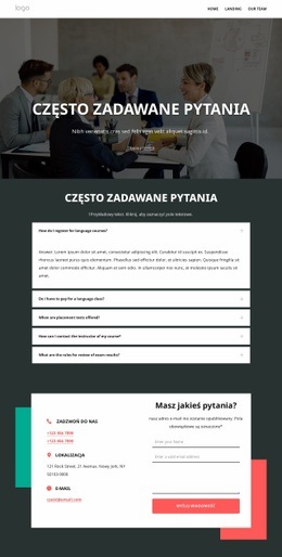 Strona FAQ - Piękna Makieta Strony Internetowej