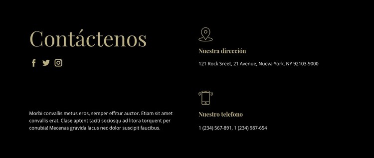 Contacta con nuestros gerentes Plantilla CSS