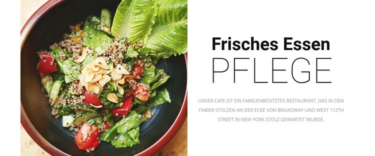 Pflege frischer Lebensmittel Website Builder-Vorlagen