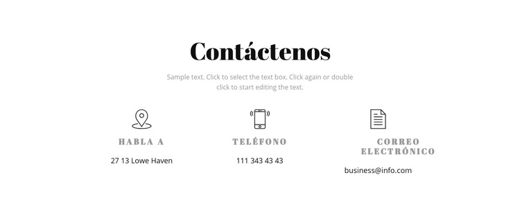 Detalles de contacto Tema de WordPress