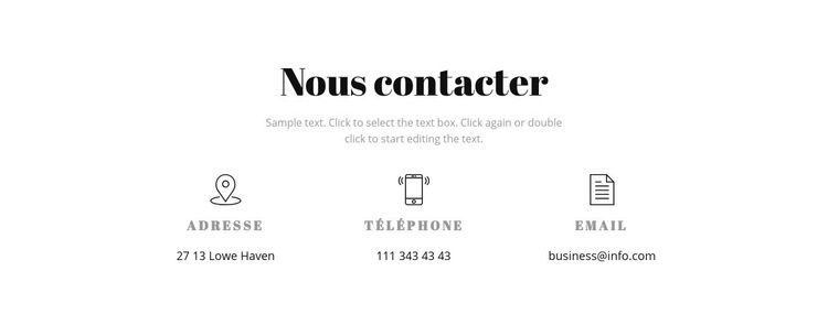 Détails du contact Modèles de constructeur de sites Web