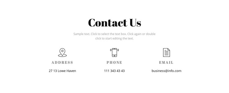 Contact details Homepage Design