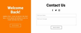 Welcome back - Html Code Example by Nicepage