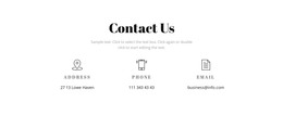 HTML Web Site For Contact Details
