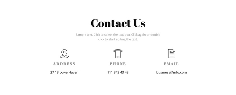 Contact details One Page Template