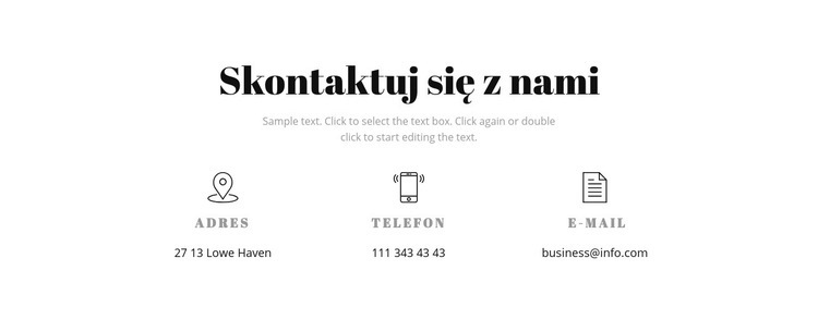 Szczegóły kontaktu Szablony do tworzenia witryn internetowych