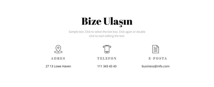 İletişim detayları Web Sitesi Oluşturucu Şablonları