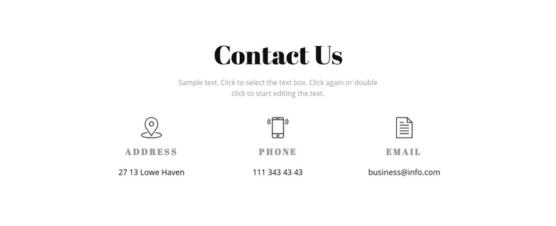 Contact details Web Page Design