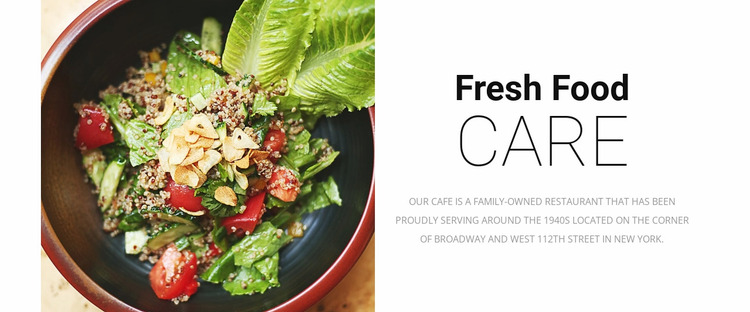 Fresh food care Website Mockup