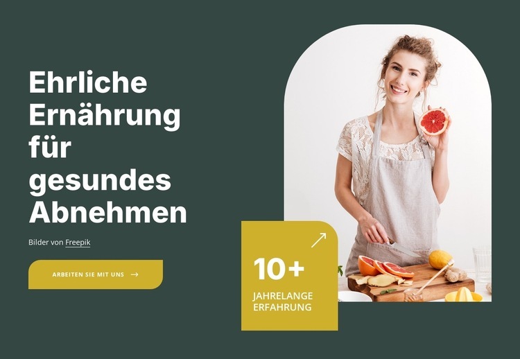 Ernährungsprogramme Website-Modell