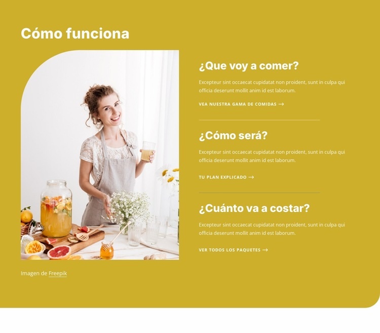 Cómo funciona la nutrición Plantillas de creación de sitios web