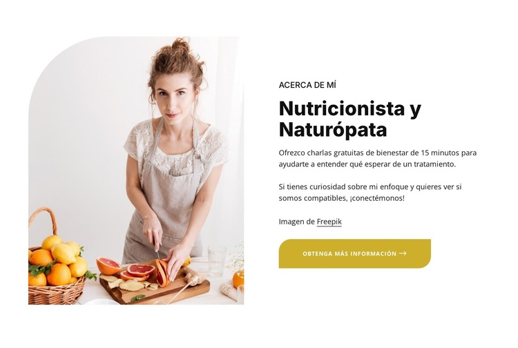 Nutricionista y naturópata Plantilla de sitio web