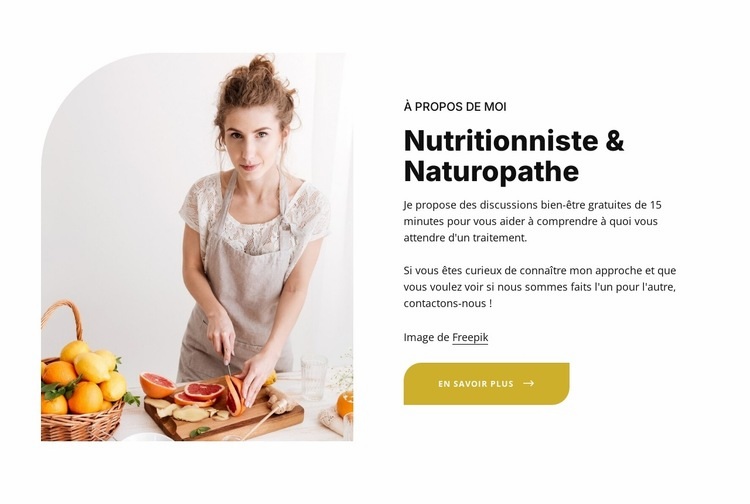 Nutritionniste et naturopathe Maquette de site Web