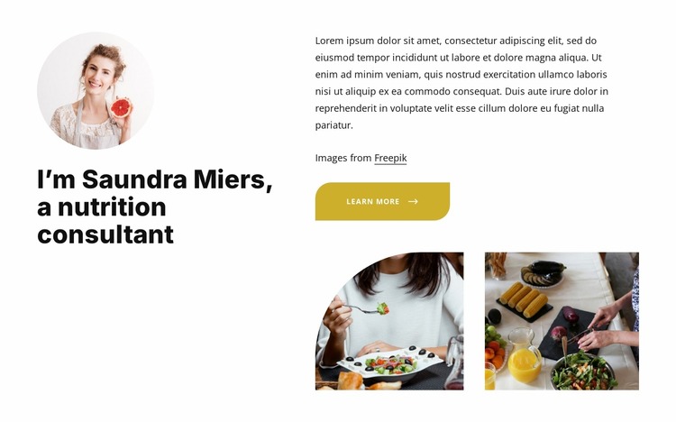 The nutrition consultant Html Website Builder