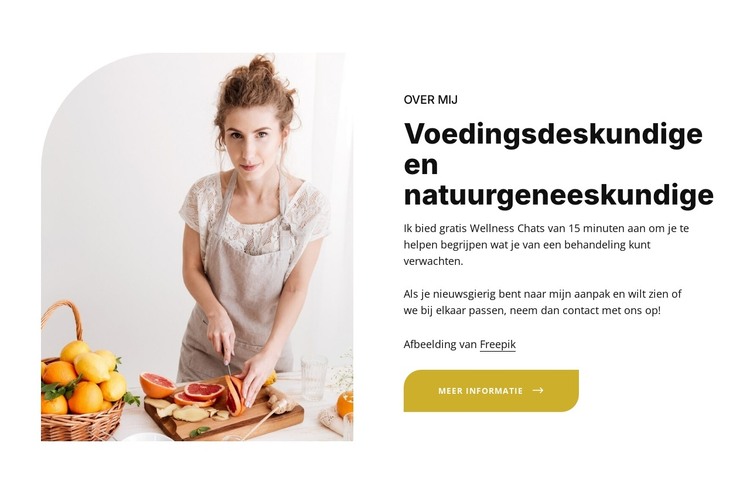 Voedingsdeskundige en natuurgeneeskundige HTML-sjabloon