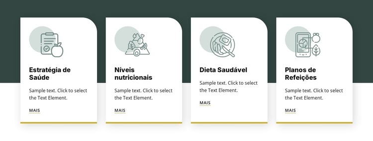 Alimentação e nutrição Modelo de site