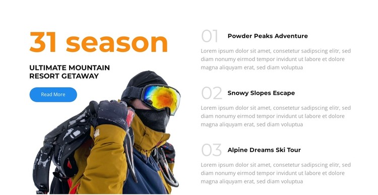 Ski, Relax, Repeat CSS Template