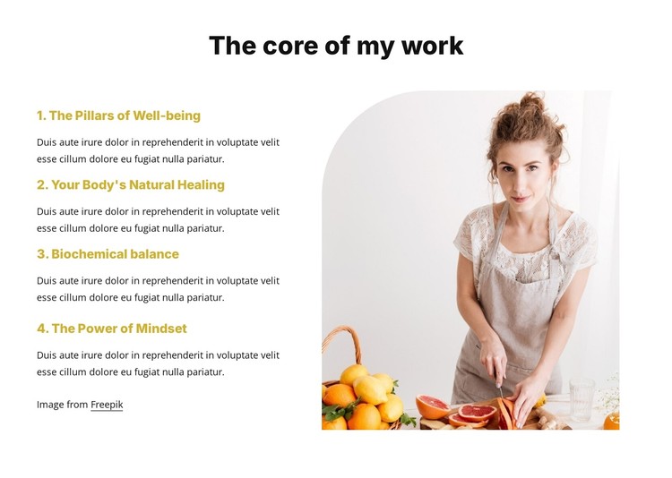 Nutrition and working efficiency CSS Template